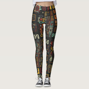 Vintager Afrikanischer Doodle Leggings