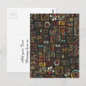 Vintager Afrikanischer Doodle Postkarte (Vorne/Hinten)