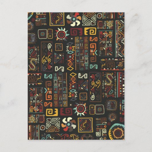 Vintager Afrikanischer Doodle Postkarte (Vorderseite)