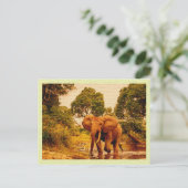Vintager afrikanischer Elefant der Postkarte (Stehend Vorderseite)