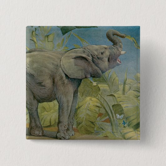 Vintager afrikanischer Elefant im Dschungel, EJ De Button (Vorderseite)