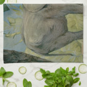 Vintager afrikanischer Elefant im Dschungel, EJ De Geschirrtuch (Gefaltet)