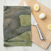 Vintager afrikanischer Elefant im Dschungel, EJ De Geschirrtuch (Viertel Falte)