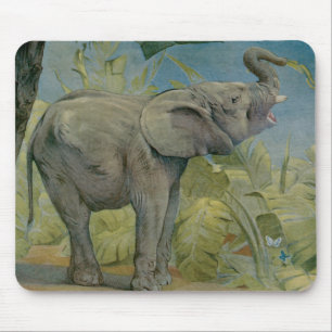Vintager afrikanischer Elefant im Dschungel, EJ De Mousepad