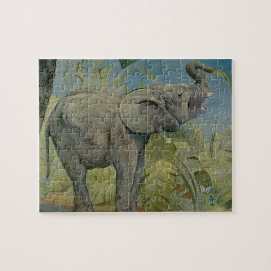 Vintager afrikanischer Elefant im Dschungel, EJ De Puzzle (Horizontal)