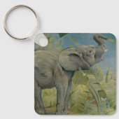 Vintager afrikanischer Elefant im Dschungel, EJ De Schlüsselanhänger (Vorderseite)