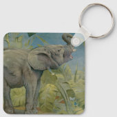 Vintager afrikanischer Elefant im Dschungel, EJ De Schlüsselanhänger (Rückseite)