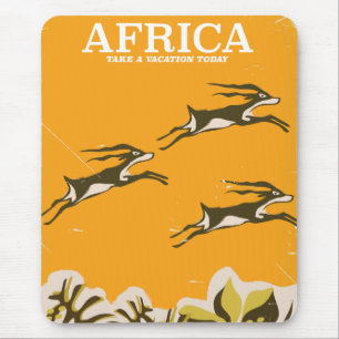Vintager afrikanischer Urlaubstext Mousepad