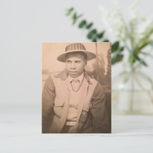 Vintager Afroamerikaner Postkarte (Stehend Vorderseite)