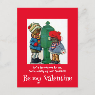 Vintager Afroamerikaner sendet mein Herz Valentine Postkarte