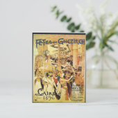 Vintager Ägyptischer Themenbahndruck Postkarte (Stehend Vorderseite)