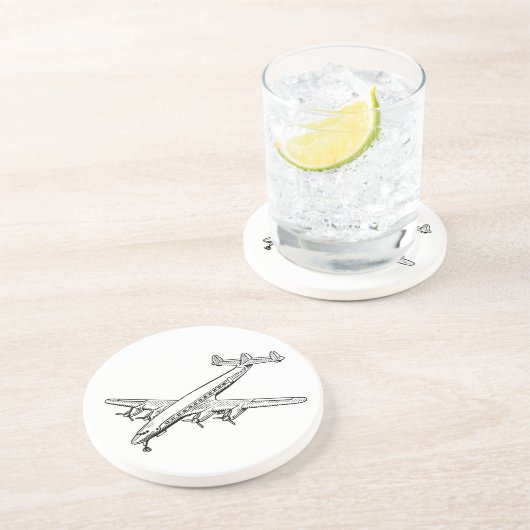 Vintager Airliner Getränkeuntersetzer (Seite)