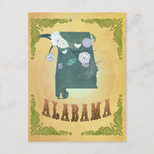 Vintager Alabama Staat Karte - Passion Frucht gelb