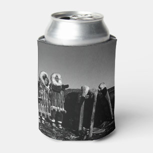 Vintager Alaska Fur verkleidet eskimo arktischer S Dosenkühler