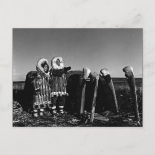 Vintager Alaska Fur verkleidet eskimo arktischer S Postkarte