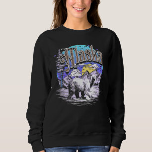 Vintager Alaska Outdoor Retro Polar Bär & Mountain Sweatshirt