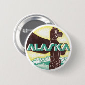 Vintager Alaska-Totem-Seeadler Button (Vorne & Hinten)