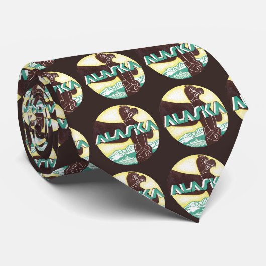 Vintager Alaska-Totem-Seeadler Krawatte (Gerollt)