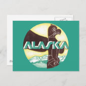 Vintager Alaska-Totem-Seeadler Postkarte (Vorne/Hinten)