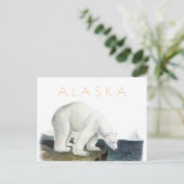 Vintager Alaska-Travel Postcard Eisbär Mitte Postkarte (Stehend Vorderseite)