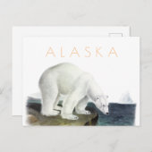 Vintager Alaska-Travel Postcard Eisbär Mitte Postkarte (Vorne/Hinten)