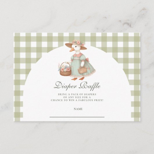 Vintager, Alberner Gänseschwanz-Windeln Begleitkarte (Vorderseite)