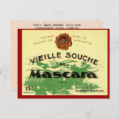 Vintager algerischer Wein , Mascara Vieille Souche Postkarte (Vorne/Hinten)
