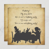 Vintager Alice im Wunderland-Tee-Party-Geburtstag Einladung (Vorne/Hinten)