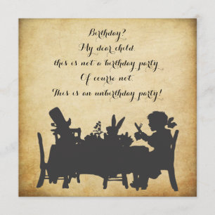 Vintager Alice im Wunderland-Tee-Party-Geburtstag Einladung