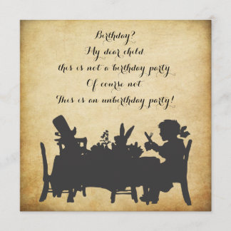 Vintager Alice im Wunderland-Tee-Party-Geburtstag Einladung