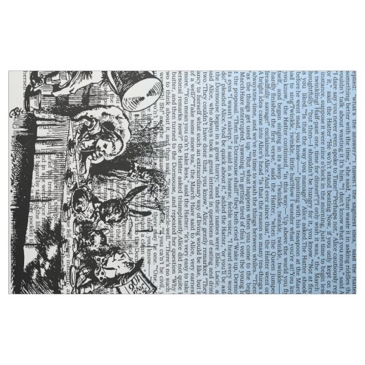 Vintager Alignment-Text und Border Blue Stoff (Fat Quarter (45,7 x 55,9 cm))