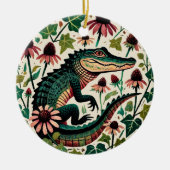 Vintager Alligator Keramik Ornament (Vorne)
