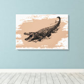 Vintager Alligator Leinwanddruck (Insitu (Holzboden))