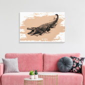 Vintager Alligator Leinwanddruck (Insitu (Wohnzimmer))