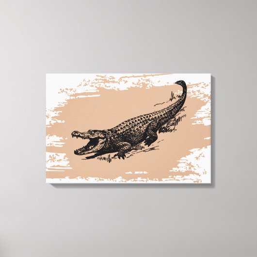 Vintager Alligator Leinwanddruck (Vorderseite)