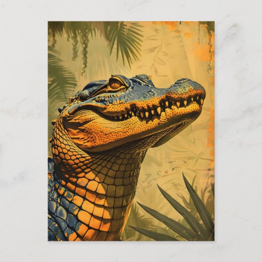 Vintager Alligator Postkarte (Vorderseite)
