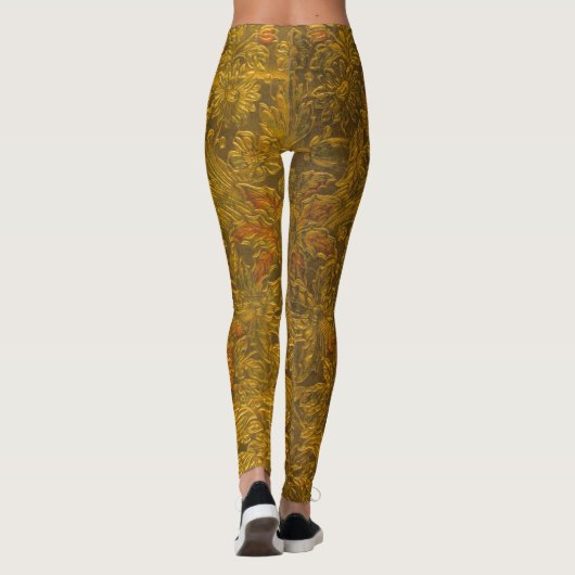 Vintager Allover mit Blumenmuster Leggings (Rückseite)