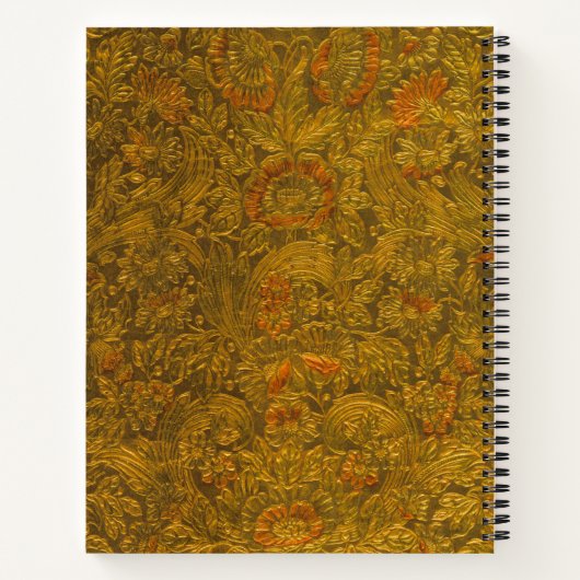 Vintager Allover mit Blumenmuster Notizblock (Rückseite)