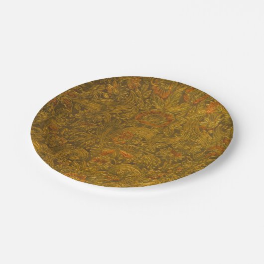 Vintager Allover mit Blumenmuster Pappteller (Schrägansicht)