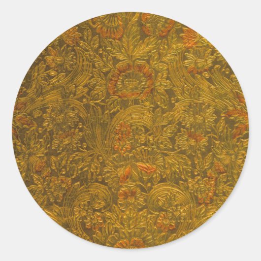 Vintager Allover mit Blumenmuster Runder Aufkleber (Vorderseite)