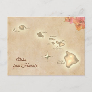Vintager Aloha von den Hawaiianischen Inseln Postkarte