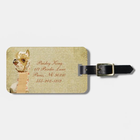 Vintager Alpaka-Gepäck-Umbau Gepäckanhänger (Vorderseite horizontal)