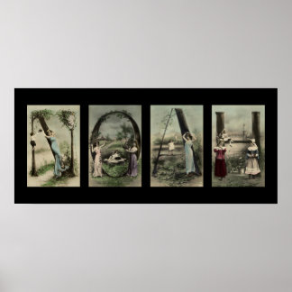 Vintager Alphabet Letter Name Art Poster