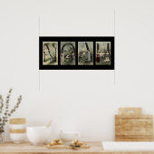 Vintager Alphabet Letter Name Art Poster (Küche)