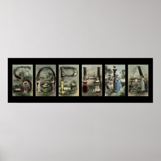 Vintager Alphabet Letter Name Art Poster