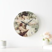 Vintager Alphonse Mucha Geist des Frühlings Große Wanduhr (Zuhause)