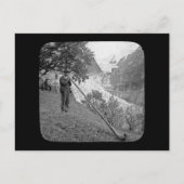 Vintager Alphorn-Zauberschlange Postkarte (Vorderseite)