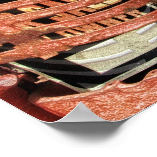 Vintager alter Bauerntraktor Poster (Ecke)