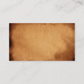 Vintager alter gebrannter Papierski Visitenkarte (Rückseite)