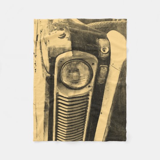 Vintager alter klassischer Auto-Scheinwerfer Fleecedecke (Vorderseite)